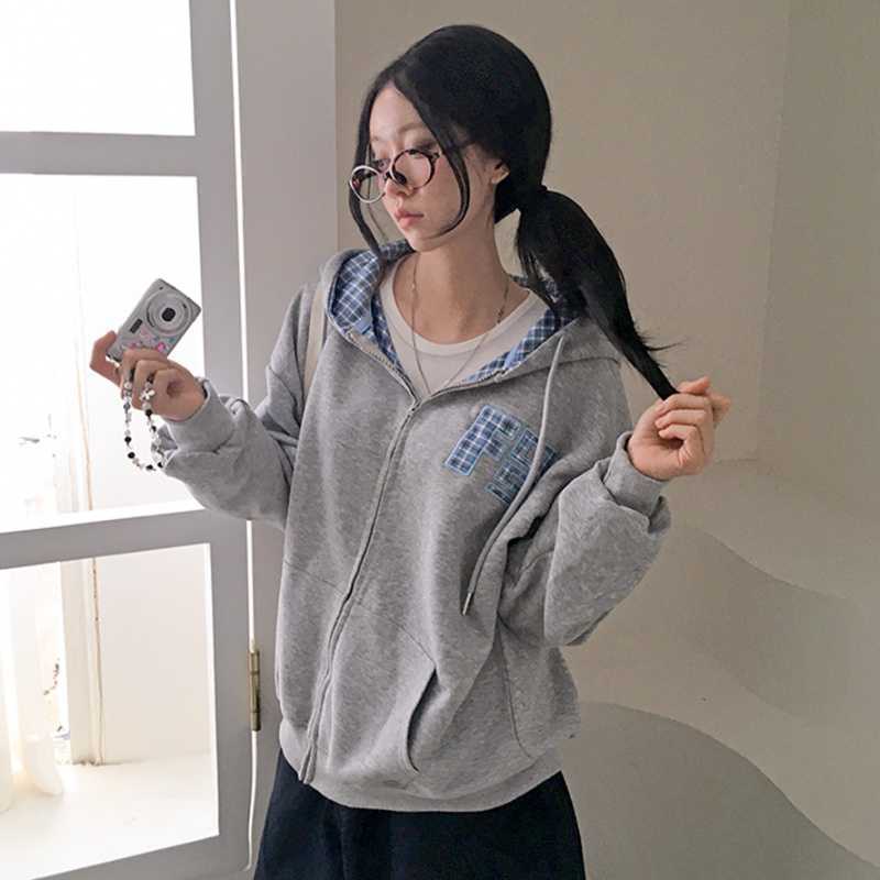 RetroStitch Plaid Zip Sweater