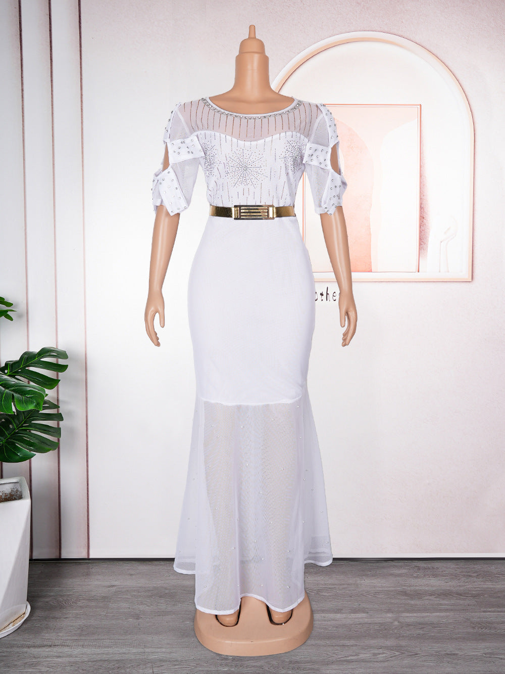 Celestia Noire – Luxe Diamond Fishtail Gown"