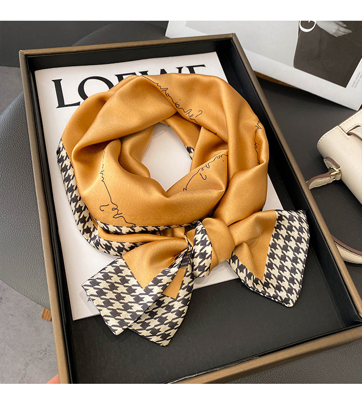 Ink Painting Boxer Small Silk Scarf Fashion Decoration