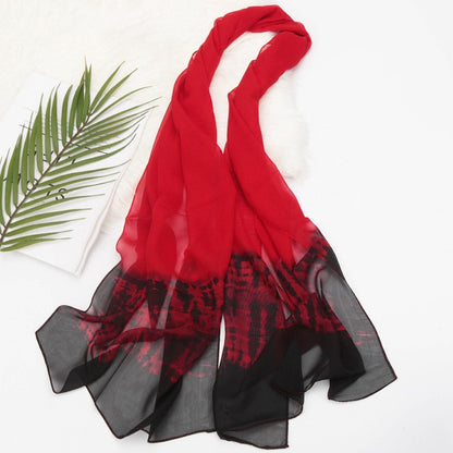 Women's Versatile Gradient Color Silk Scarf