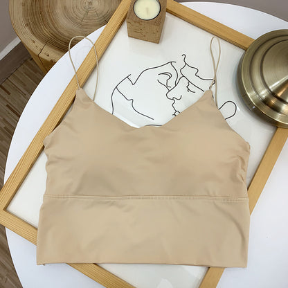 Summer Dress Bright Silk Beautiful Strap Chest Pad Wrap Chest Camisole