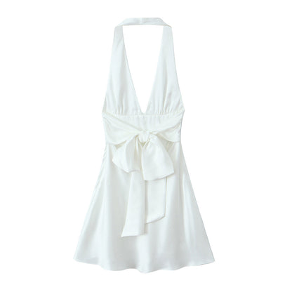 French Fashion Silk Satin Sexy Sling Dress