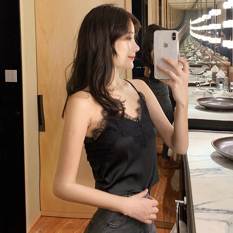 Silk Satin Suit With Top And Silk Beautiful Back Underwear