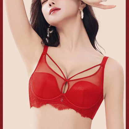 Women's Crystal Glasses Silk Thousand-hole Thin Cup Bra