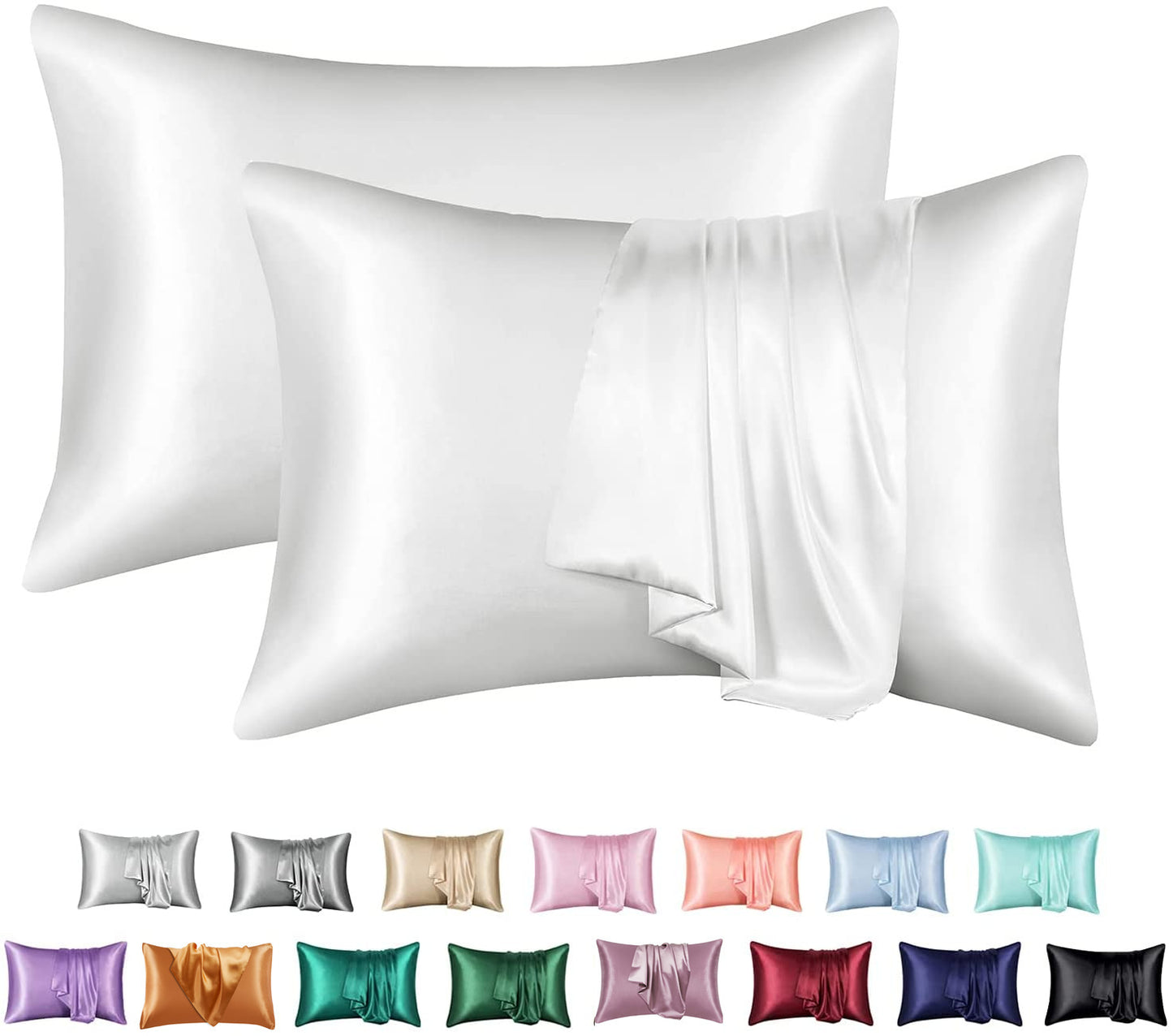 Silk-like Solid Color Pillowcase