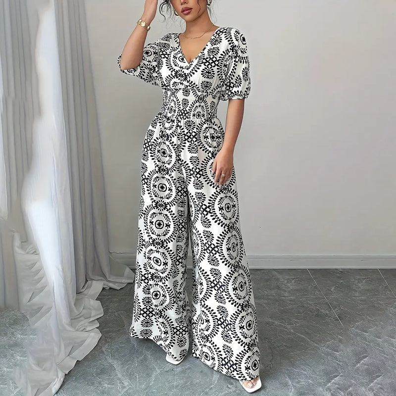 Vellára™ Smocked Elegance Jumpsuit