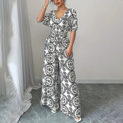 Vellára™ Smocked Elegance Jumpsuit