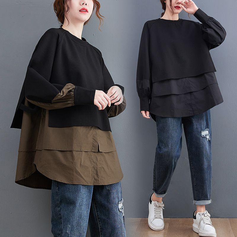DualTone Layered Luxe Sweatshirt