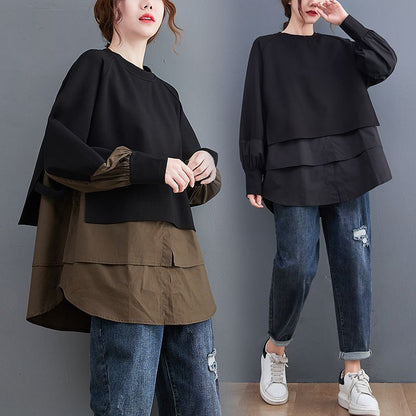 DualTone Layered Luxe Sweatshirt
