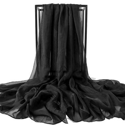 Summer New Simulation Silk Scarf Ladies Sun Protection Shawl