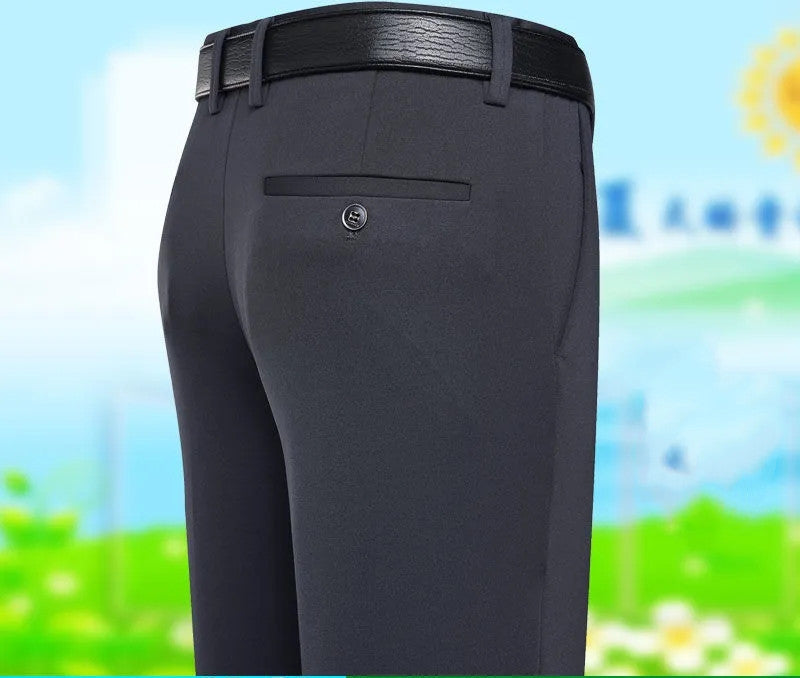 New Summer Thin Ice Silk Daddy Pants Men's Casual Pants