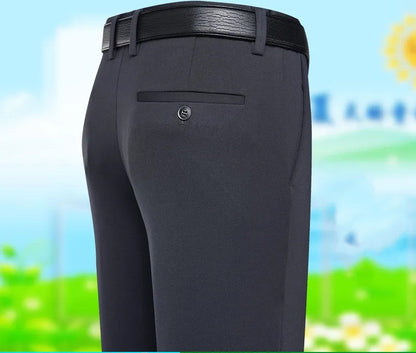 New Summer Thin Ice Silk Daddy Pants Men's Casual Pants