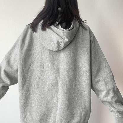 European And American Embroidery Digital Hooded Sweater