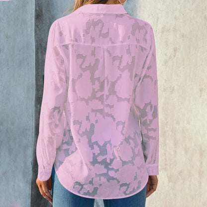 SheerMuse Jacquard Blouse