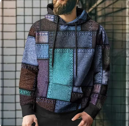 PlaidFusion Hooded Sweatshirt