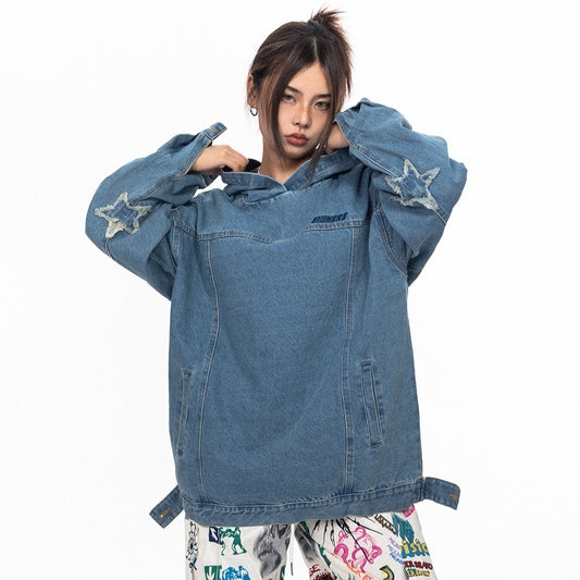 IndiFade Hooded Denim Pullover