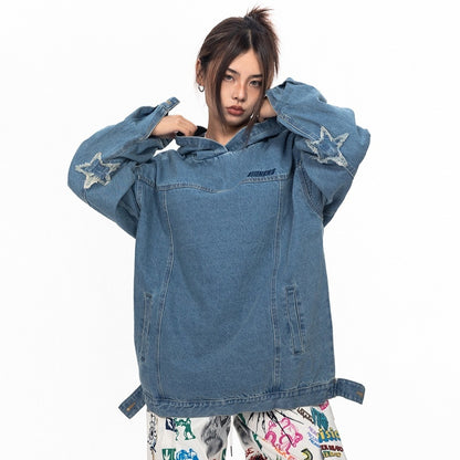 IndiFade Hooded Denim Pullover