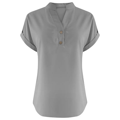 Serenelle V-Button Blouse