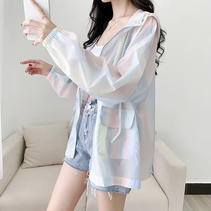 Ice Silk Gradient Color Japanese Sun Protection Jacket Female