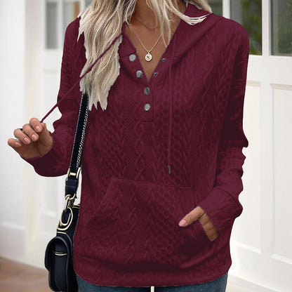 TexturaVibe Button Hoodie