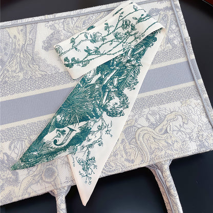 26 Letters Retro Ethnic Bag Silk Scarf
