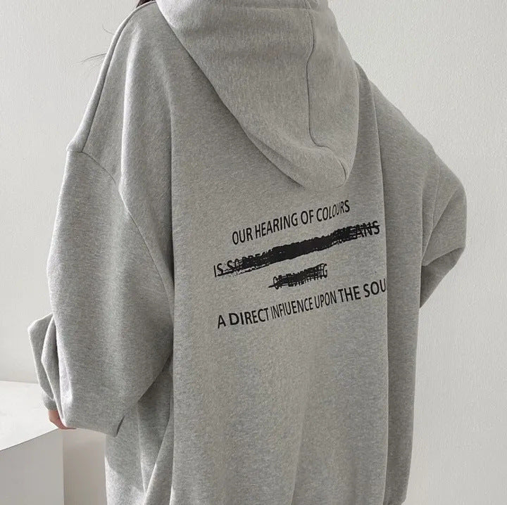 Velvet Padded Hooded Sweatshirt Women's Coat