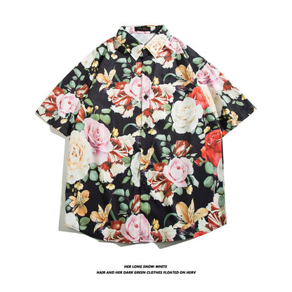 Fashionable Hawaiian Ice Silk Inch Shirt Man