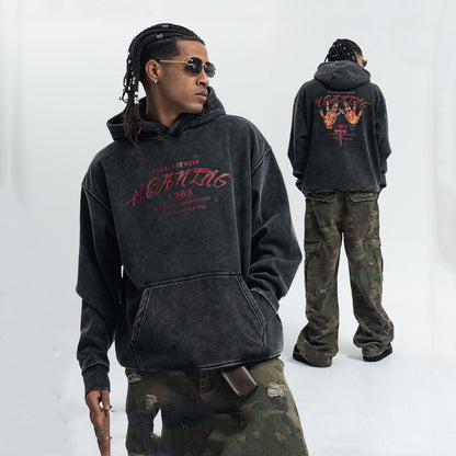 GrungeLore Washed Letter Sweater