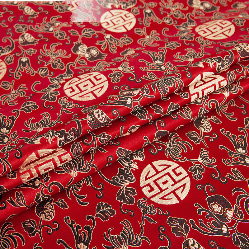 Silk Pomegranate Silk Fabric Mahogany