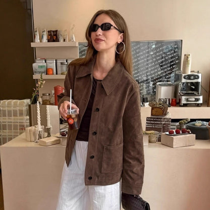 AuburnVelvet Suede Coat