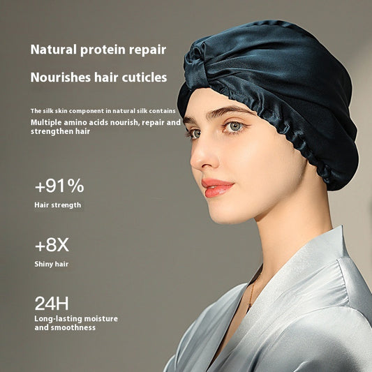 Home Silk Nightcap Women's Air-conditioned Room Mulberry Silk Sleep Anti-random Hair