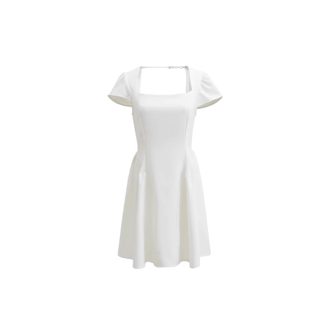 Lunara Square Neck Linen Dress
