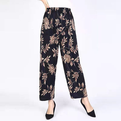Women's Fashion Loose Casual Ice Silk Stretch Nine-quarter Pants