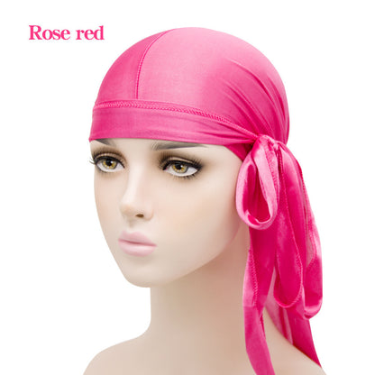 Silk Long Tail Turban Hat Silk Pirate Hat