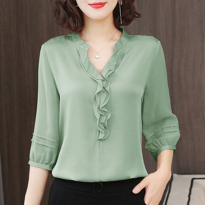 Temperament Silk Fashion Chiffon Shirt