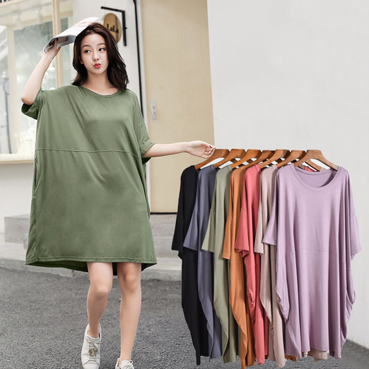 Women's Modal Cotton Silk Loose Plus Size Nightdress