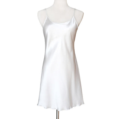 Sleeveless Plus Size Imitation Silk Suspender Skirt