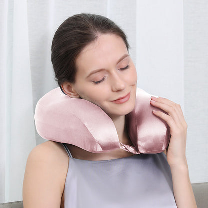 Silk U-shape Pillow Solid Color Neck Pillow