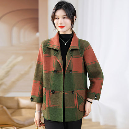 Checks & Charm Knitted Cardigan Coat