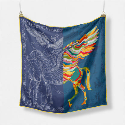 Fashion Simple Print Twill Versatile Temperament Silk Scarf