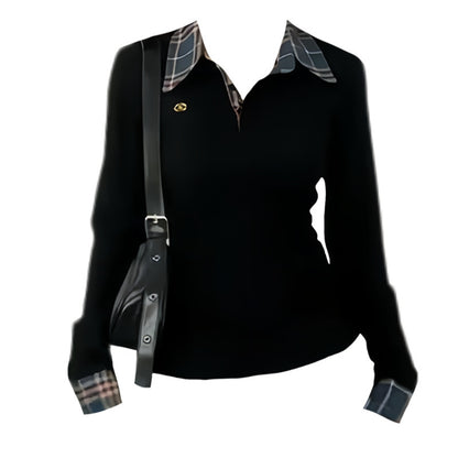 LuxeLine Lapel Draped Tee