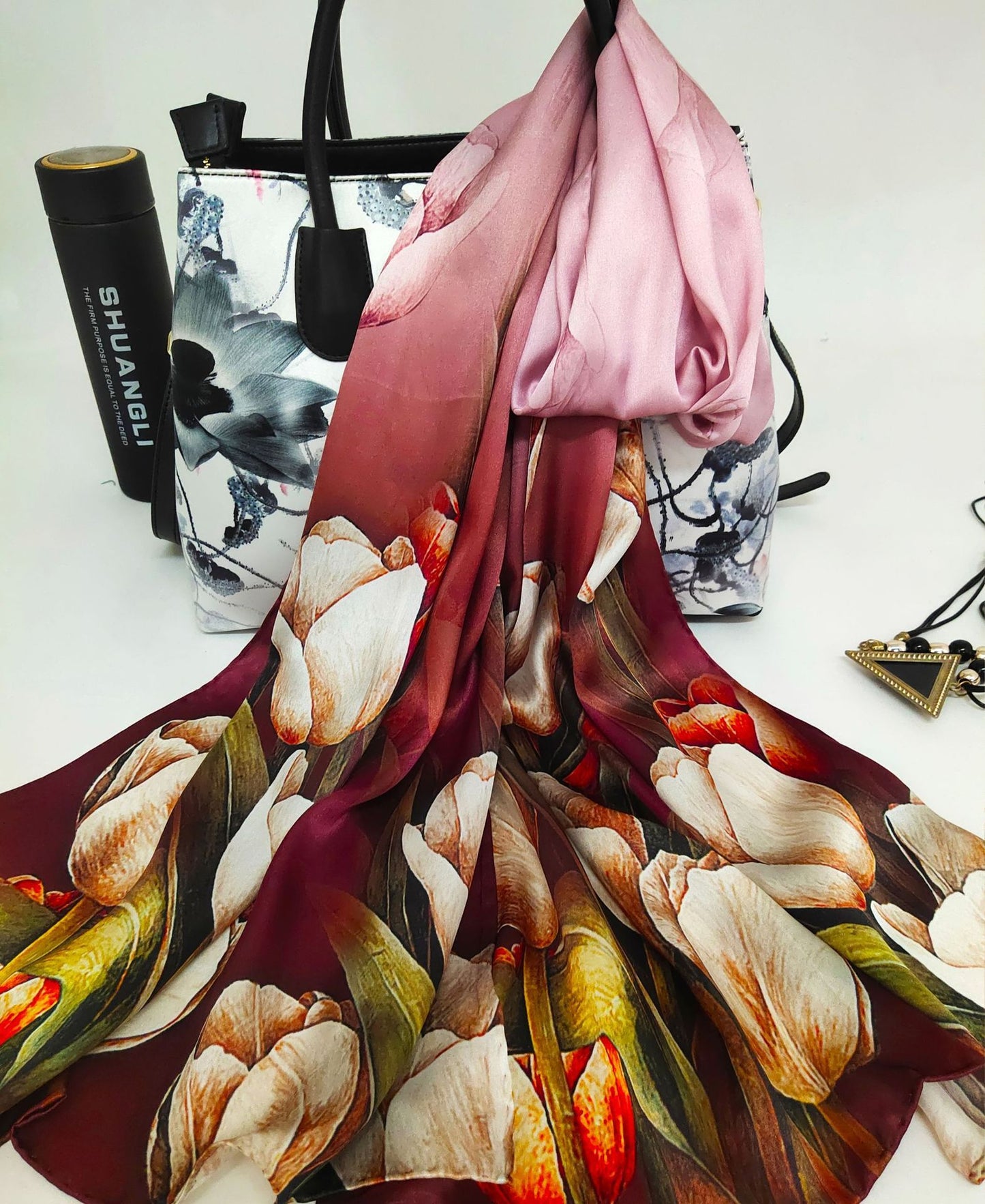 Ladies Fashion High-end Silk Scarf Shawl