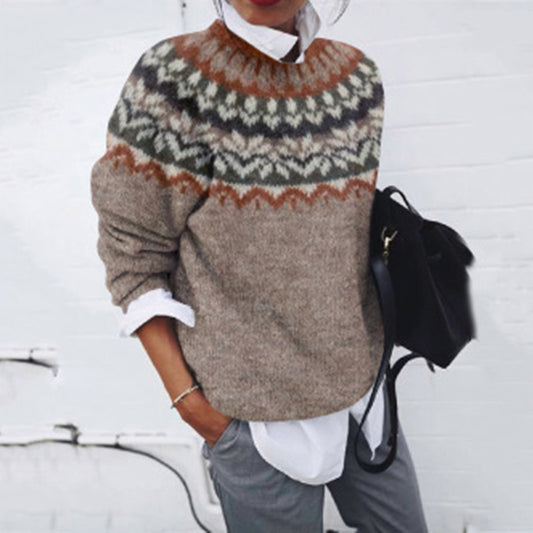 PixelKnit Round Neck Sweater