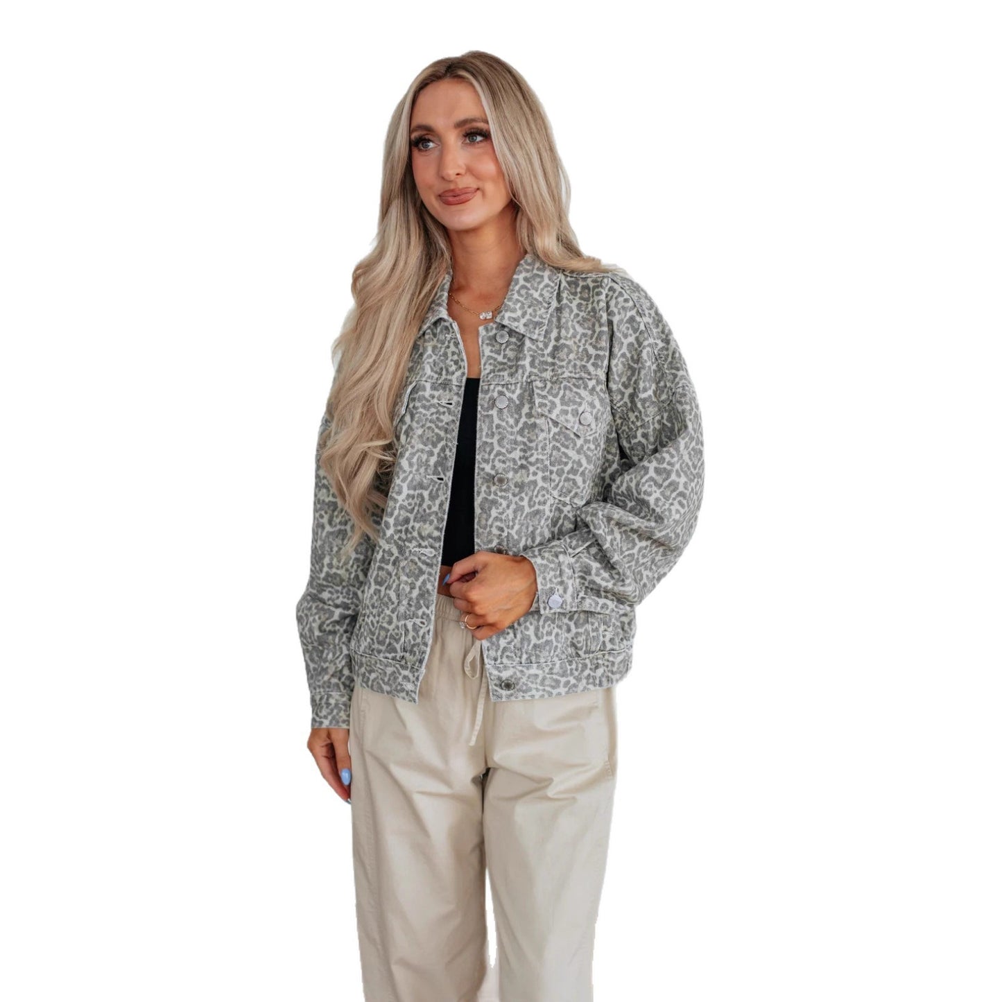 Urban Edge Printed Denim Jacket