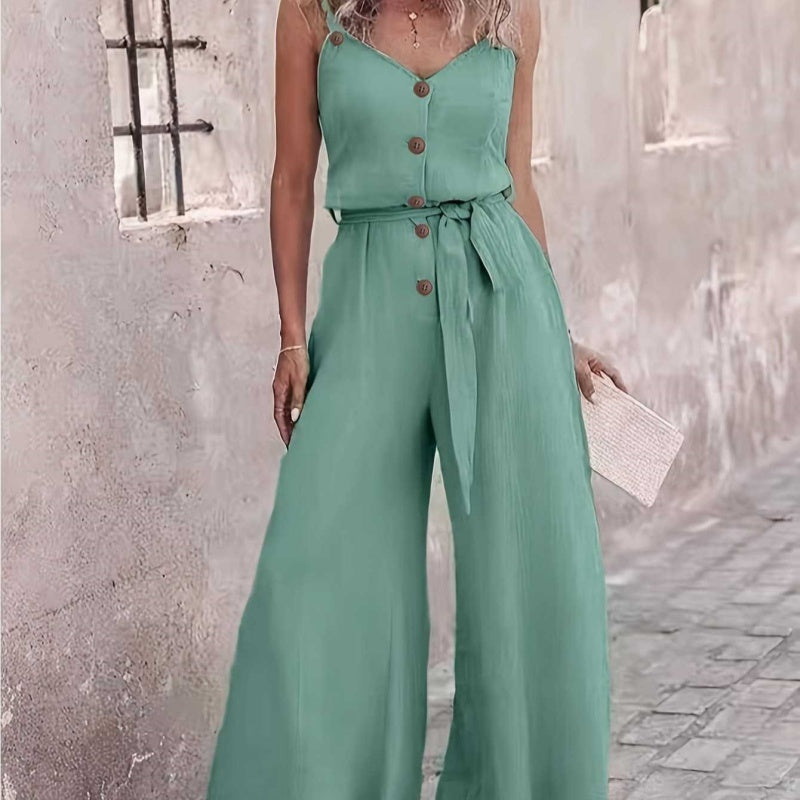 EaseLuxe™ ButtonFlow Jumpsuit