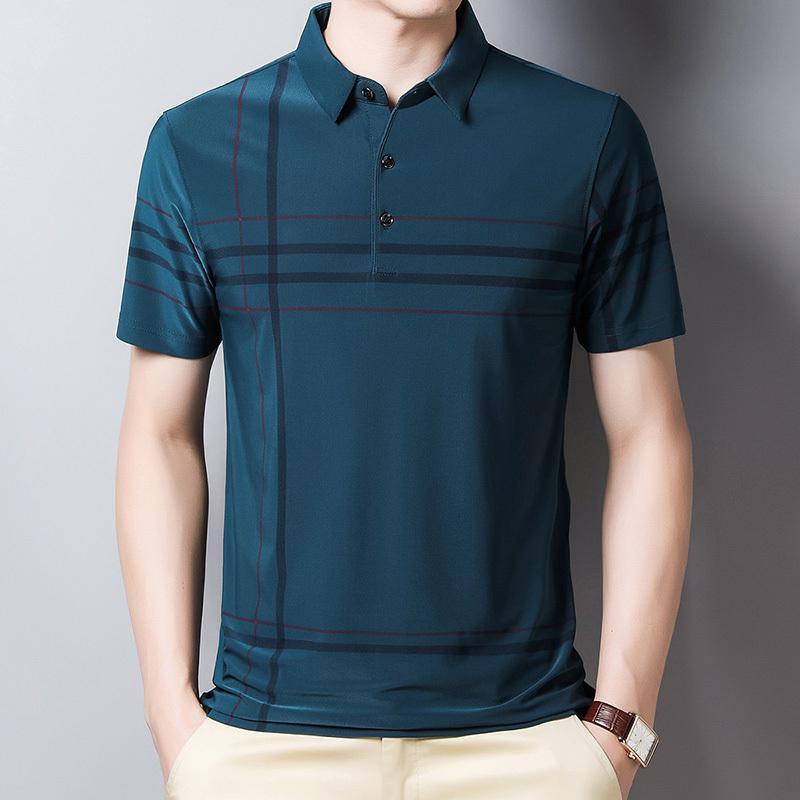 Business Casual Lapel Ice Silk T-shirt