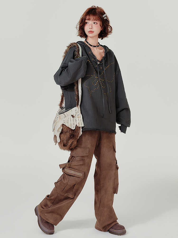VintaLace Rivet Hooded Sweater