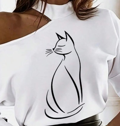 Springline Cartoon Open-Shoulder Tee