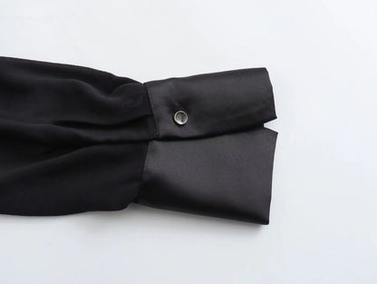 Women's Fashionable All-match Silk Satin Crepe Shirt