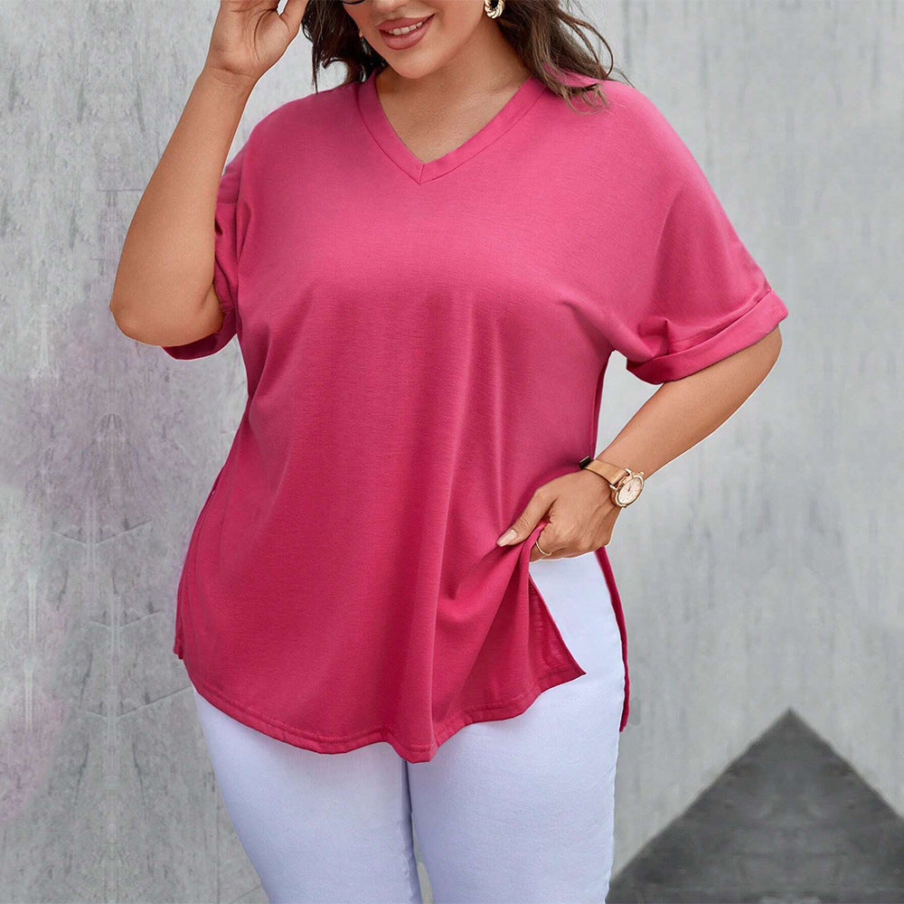 Solara Slit V-Neck Tee